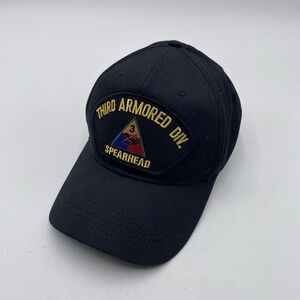 Third Armored Division Hat Spearhead Adjustable Black SnapBack Cleaned